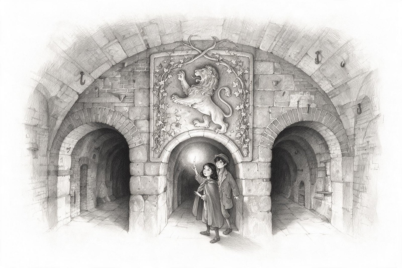 Pencil illustration: Beneath the Lion’s Gate